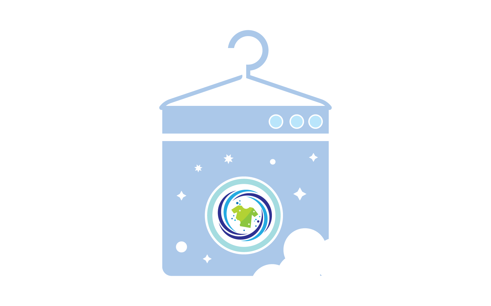 Laundry logo design illustration icon template