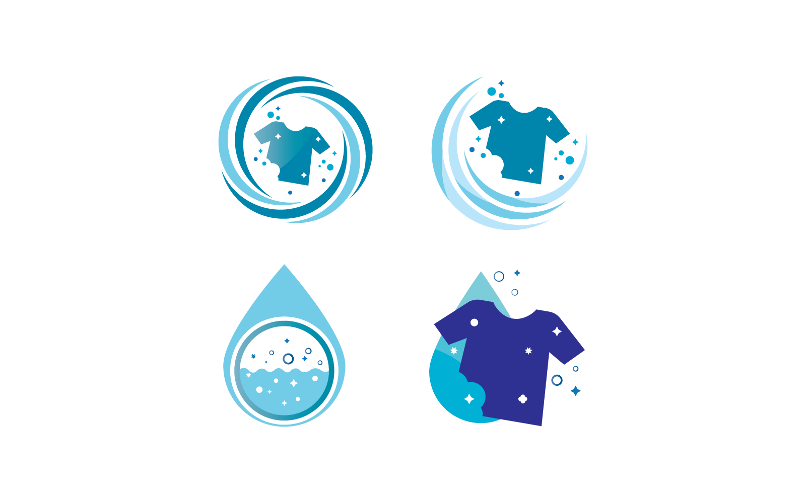 Laundry logo flat design vector illustration template