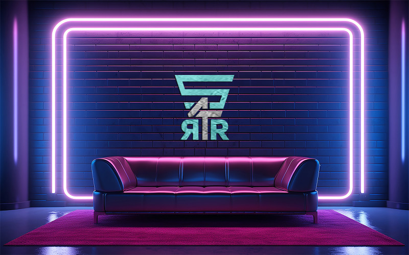 Livingroom mockup_livingroom logo mockup_sign logo mockup_brick wall mockup Product Mockup