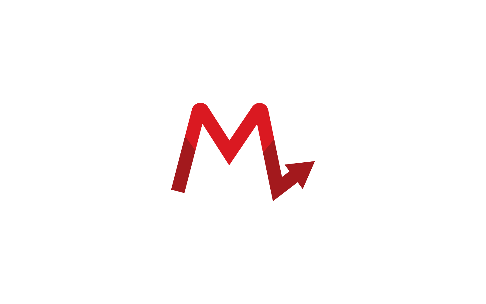 M Initial letter with arrow design illustration