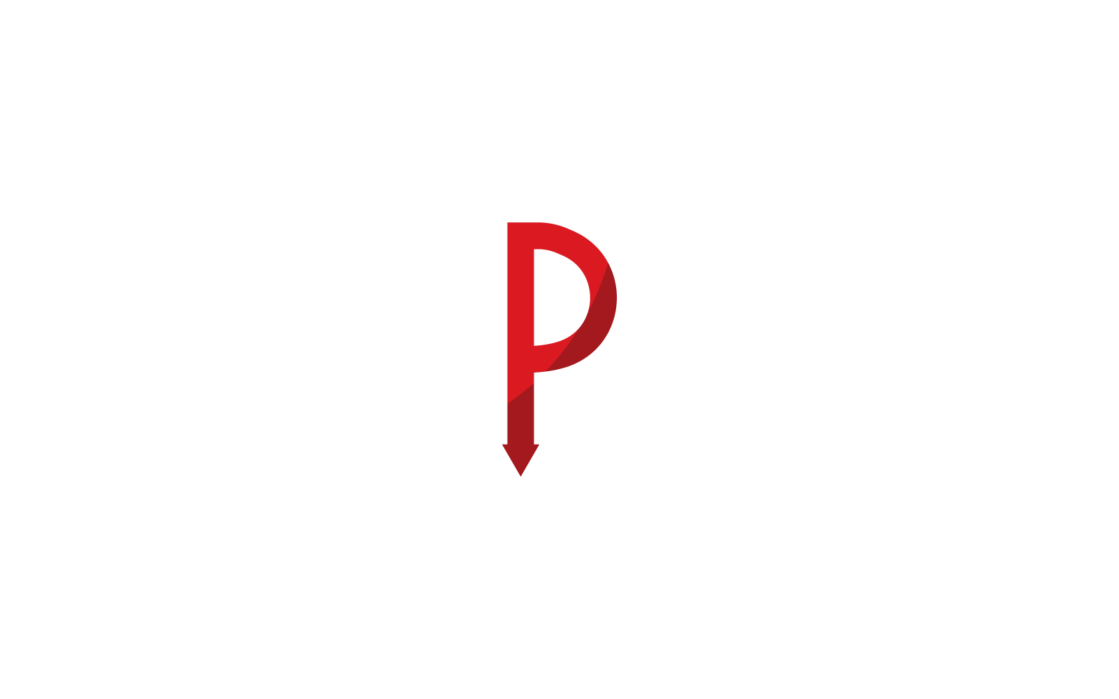 P Initial letter with arrow design illustration