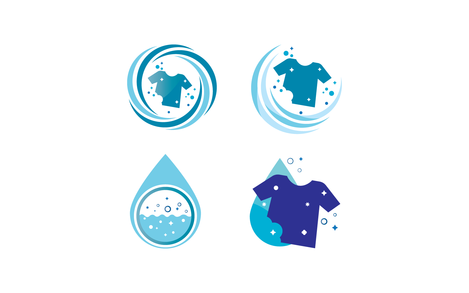 Pralnia logo Płaska konstrukcja wektor ilustracja szablon