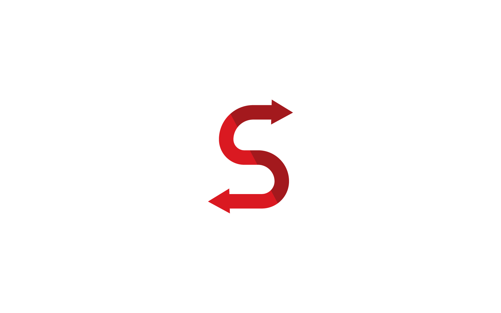 S Letra inicial con ilustración de diseño de flecha