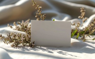 White Paper & Dried Flowers Card Mockup 312