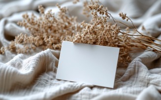 White Paper Dried Flowers Card Mockup 302