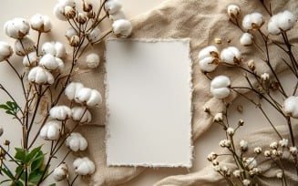 White Paper Dried Flowers Card Mockup 309