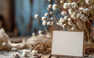 White Paper Dried Flowers Card Mockup 339