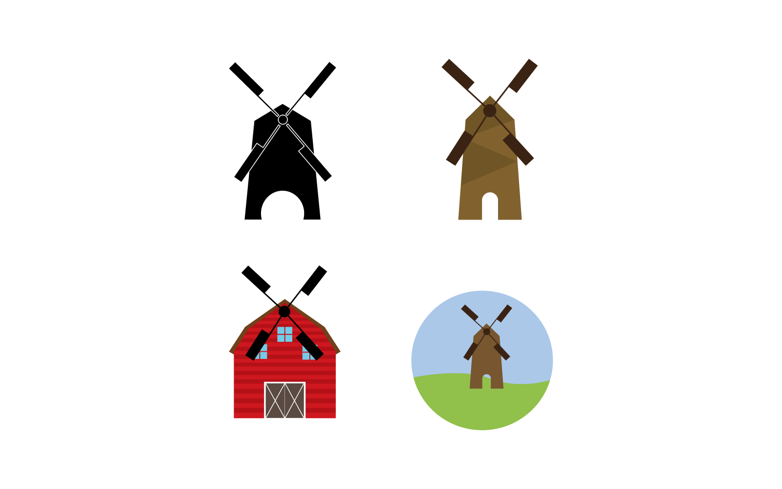 Windmill design template vector logo icon