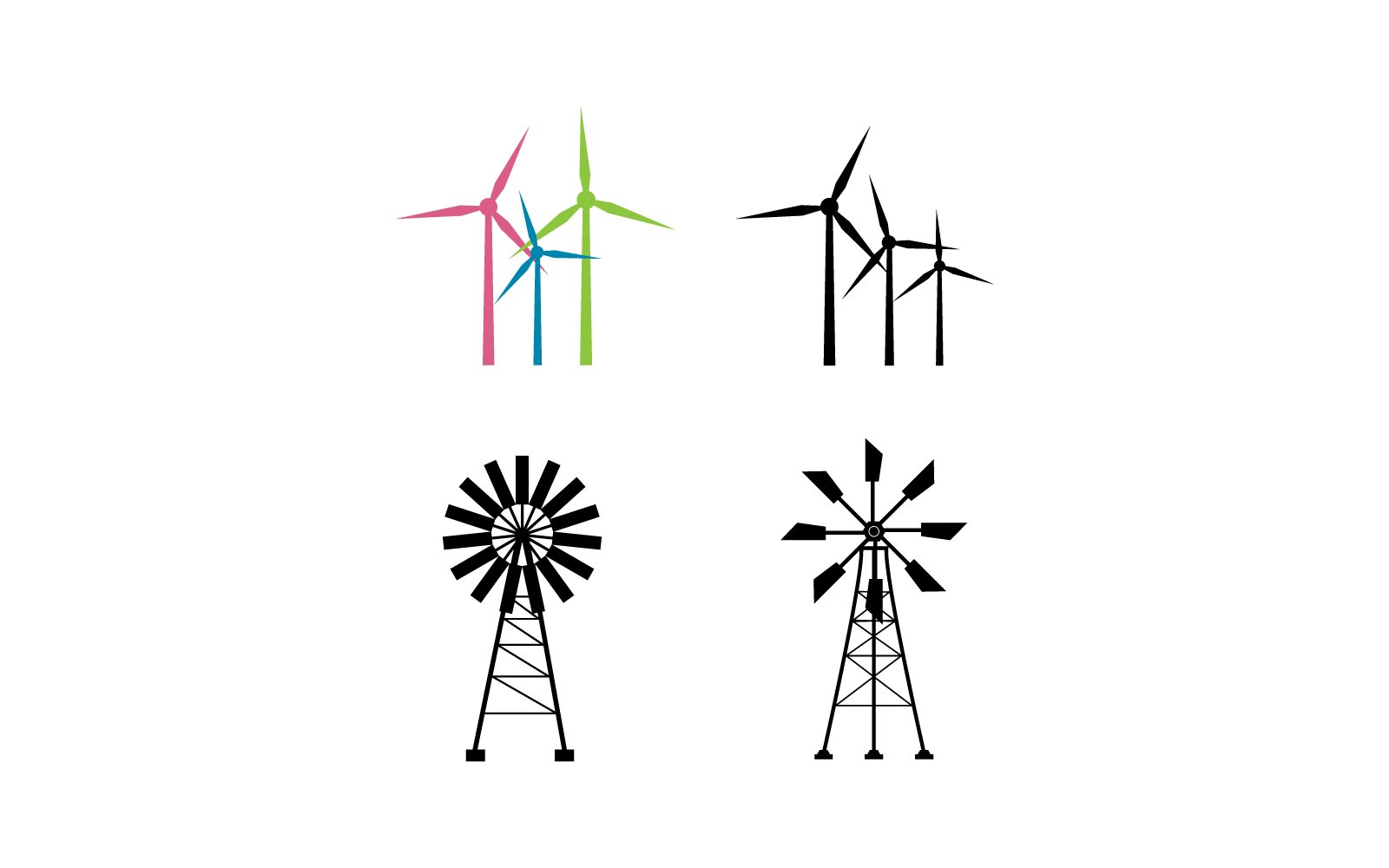 Windmill design vector logo illustration icon template