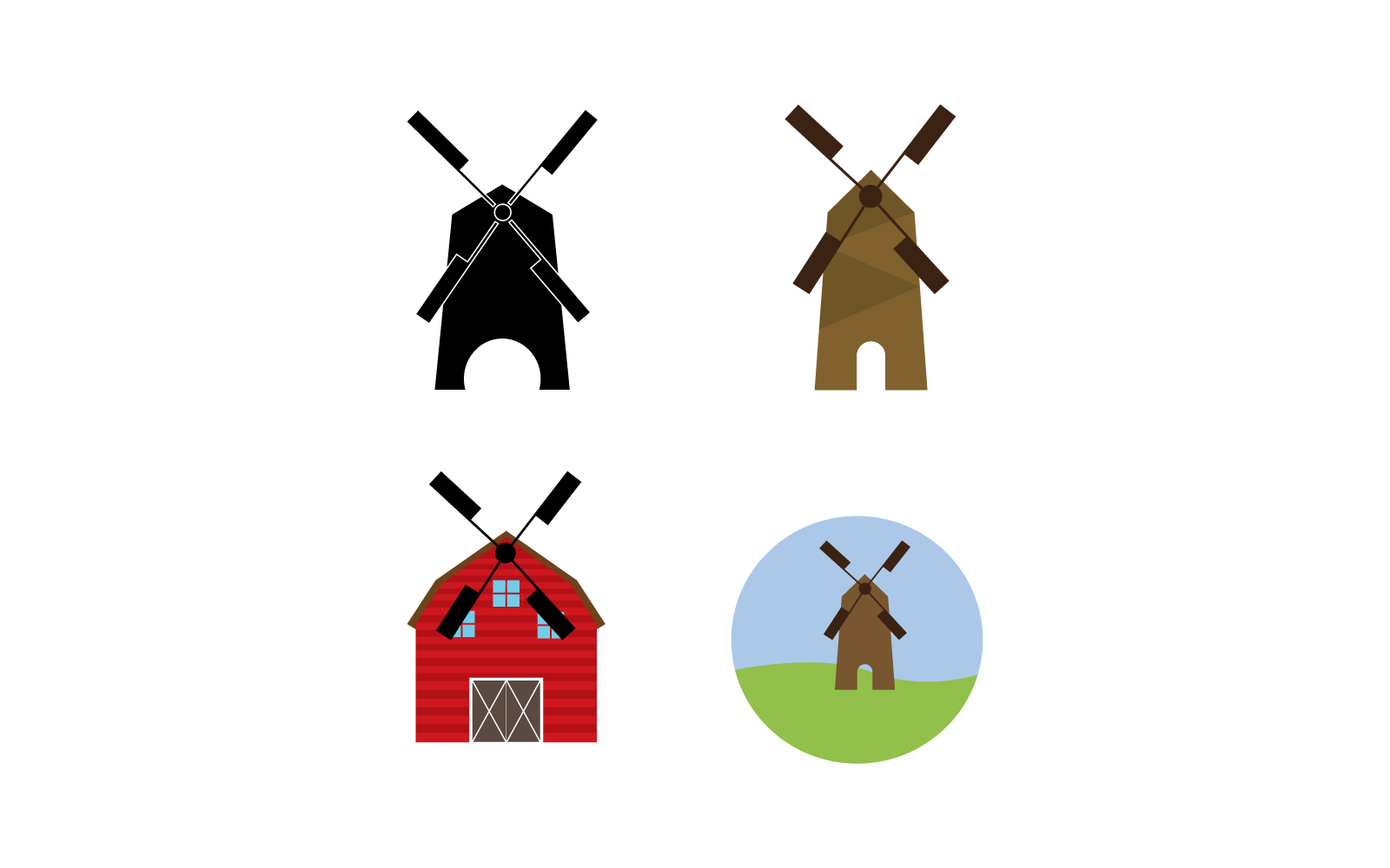 Windmolen ontwerp sjabloon vector logo pictogram