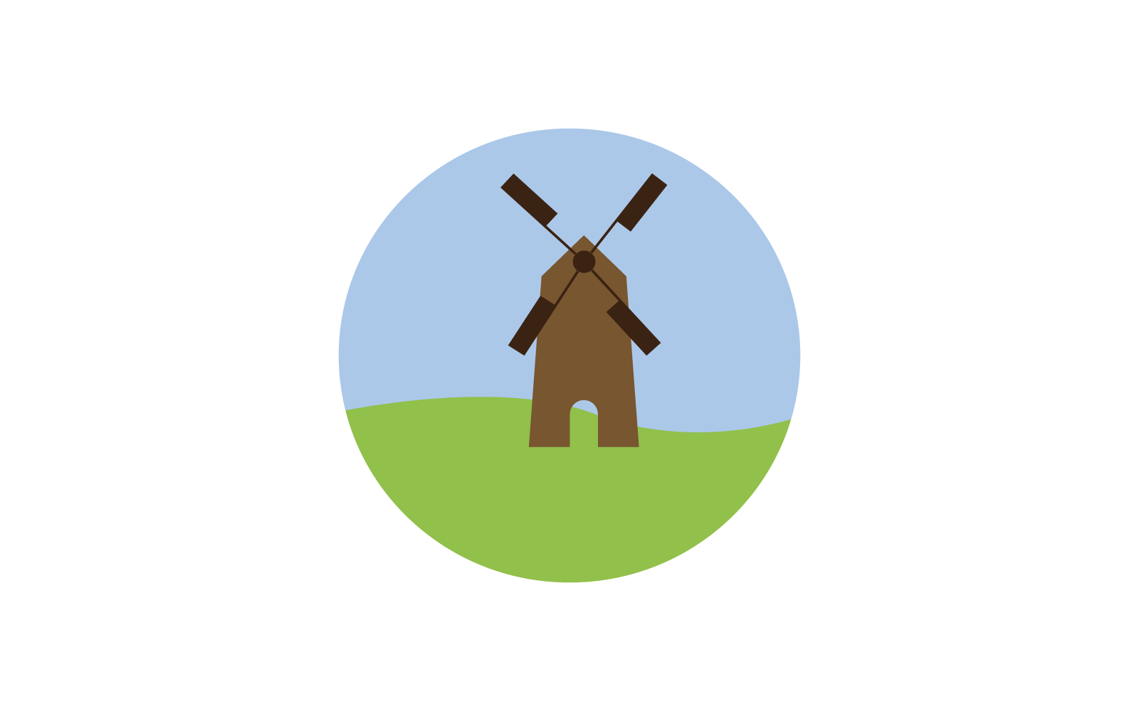 Yel değirmeni tasarım vektör illüstrasyon logo şablonu