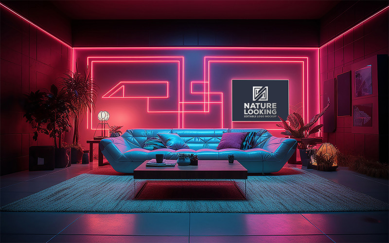 Board logo mockup_logo mockup_sign logo mockup_livingroom board logo mockup, livingroom logo mockup Product Mockup