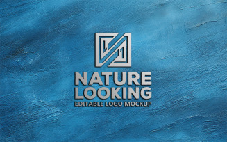 Logo mockup_blue wall logo mockup_sign logo mockup