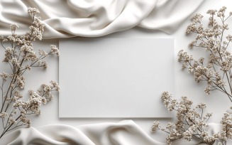 White Paper Dried Flowers Card Mockup 392