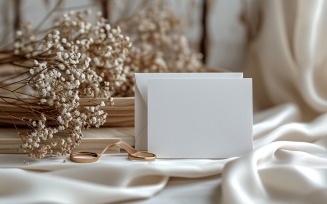 White Paper Dried Leaves Card Mockup 386