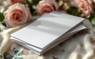 White Paper Flowers Card Mockup 371