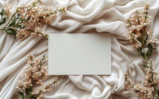 White Paper Flowers Card Mockup 382