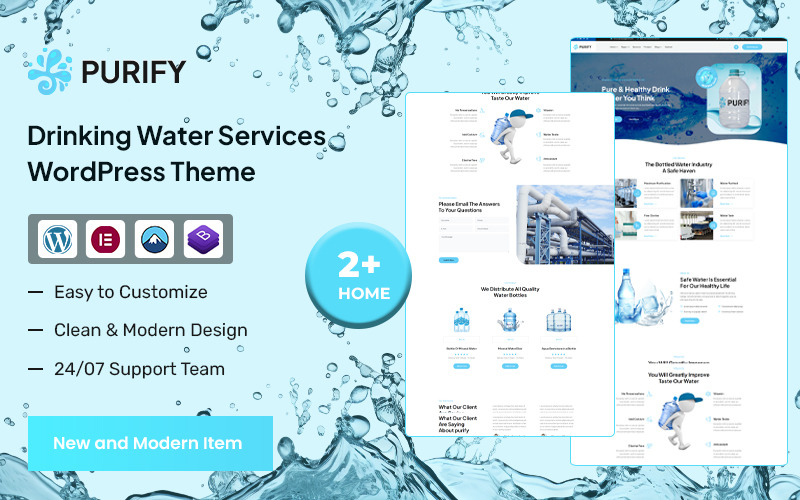Purify - Drinking Water and Delivery Services WordPress Theme