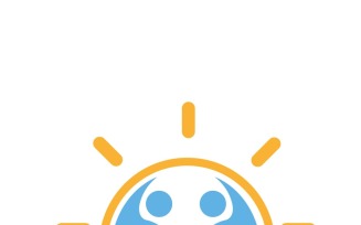 Sun people logo, vector illustration