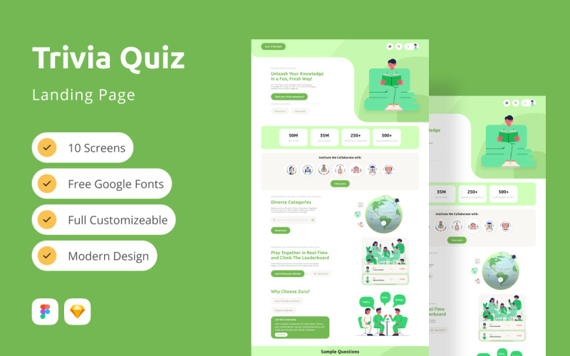 Zuru - Trivia Quiz Landing Page V1 UI Element