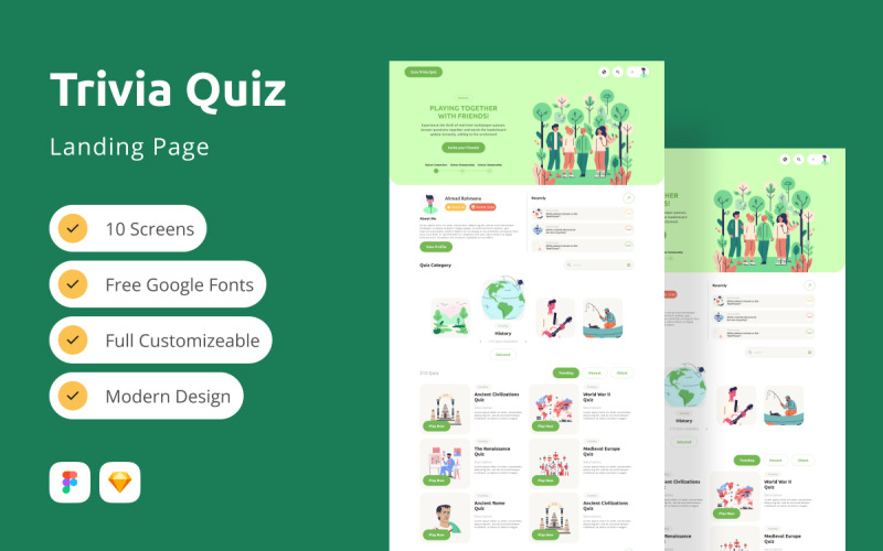 Zuru - Trivia Quiz Landing Page V2 UI Element