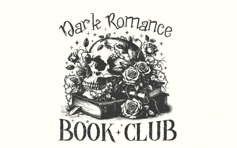 Dark Romance Book Club PNG, Book Lover, Bookish Png, Smut Lover Gift, Dark Romance Book, Spicy Illustration