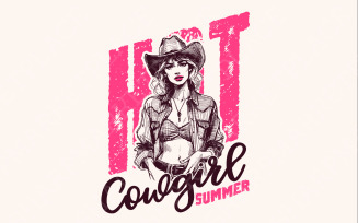 Hot Cowgirl Summer Png, Cowgirl Summer, Retro Western Png, Trendy Western, Beach Girl, Desert