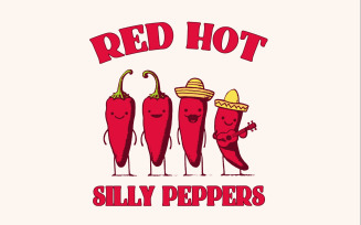 Red Hot Silly Peppers Puns png, Farmers Market Png, Funny Vintage Bands, Alternative Rock Png