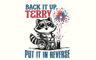 Retro 4th of July PNG, Back It Up Terry PNG, Independence Day USA 1776, American Flag Patriotic