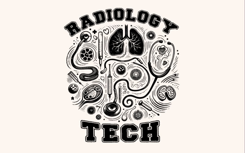 Retro Radiology Tech PNG, Rad Tech Png, Funny Radiology Tech, Radiology Tech Png, Sublimation Illustration