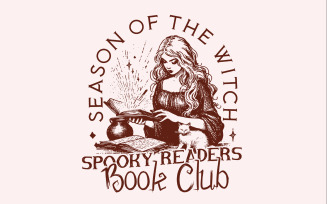 Spooky Season Png, Halloween Png, Retro Halloween Png, Witch Png, Bookish Design, Instant Download