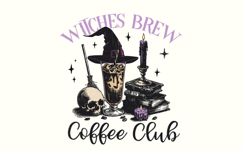 Witches Brew PNG, Halloween Coffee Png, Ghost png, Skeleton png, Fall Png, Pumpkin Spice Png Illustration