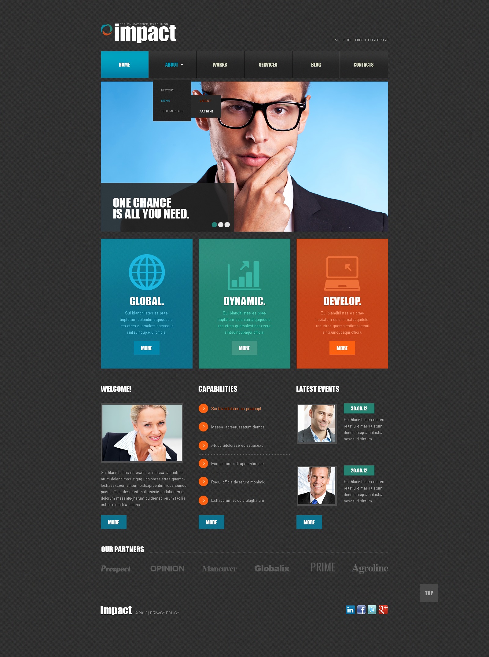 Black Business WordPress Theme #42858