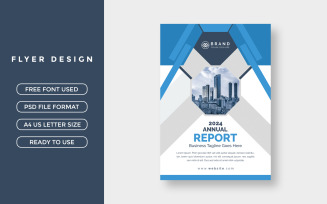 Blue Business Annual Report Cover Template Design