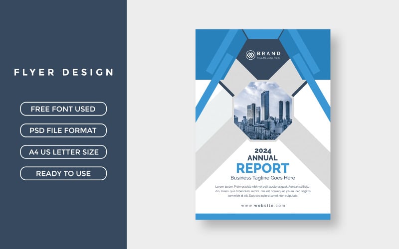 Blue Business Annual Report Cover Template Design Corporate Identity