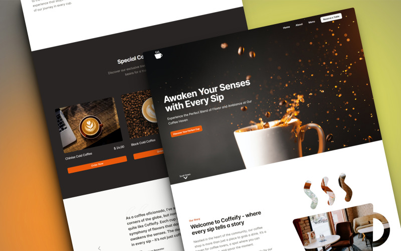 Caffeino - Coffee Shop HTML Landing Page Template