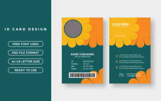ID Card design with Orange Layout