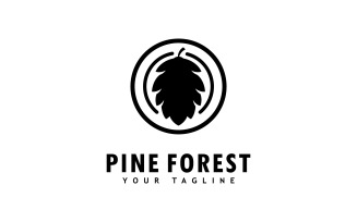 Pine tree logo template.Abstract pine tree icon V12