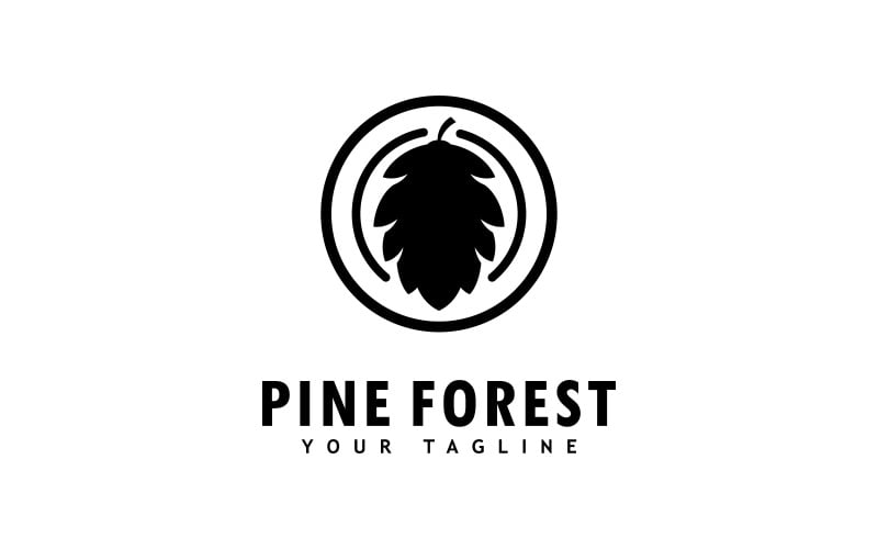 Pine tree logo template.Abstract pine tree icon V12 Logo Template