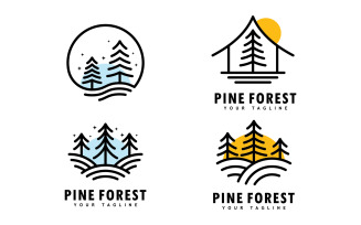Pine tree logo template.Abstract pine tree icon V15