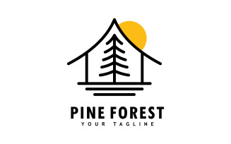 Pine tree logo template.Abstract pine tree icon V1