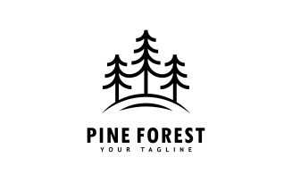 Pine tree logo template.Abstract pine tree icon V7