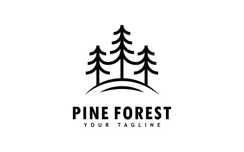 Pine tree logo template.Abstract pine tree icon V7 Logo Template