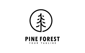 Pine tree logo template.Abstract pine tree icon V8