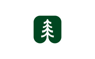 Pine tree logo template.Abstract pine tree icon V9