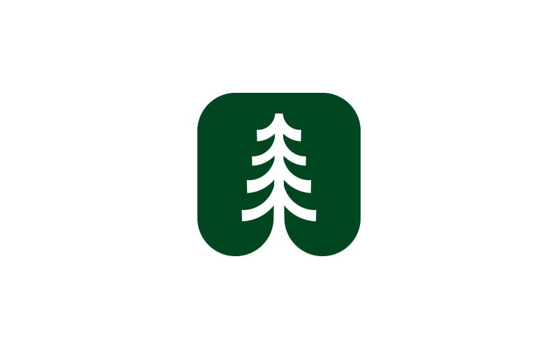 Pine tree logo template.Abstract pine tree icon V9 Logo Template