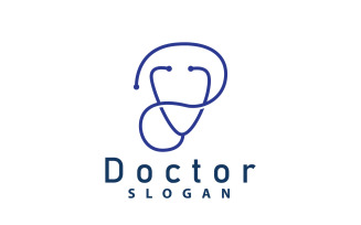 Stethoscope Logo Line Model Health Care DesignV21