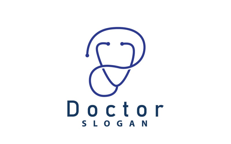 Stethoscope Logo Line Model Health Care DesignV21 Logo Template