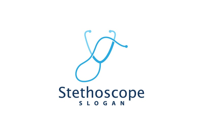 Stethoscope Logo Line Model Health Care DesignV26 Logo Template