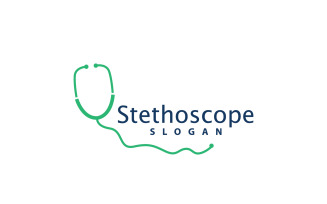 Stethoscope Logo Line Model Health Care DesignV30